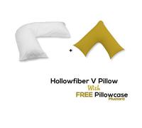Chilimilii V Pillow With Free V Pillowcase Polycotton Cover Orthopedic Neck & Back Support Hollowfiber Filled Pillow