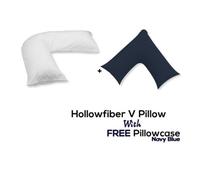 Chilimilii V Pillow With Free V Pillowcase Polycotton Cover Orthopedic Neck & Back Support Hollowfiber Filled Pillow