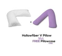 Chilimilii V Pillow With Free V Pillowcase Polycotton Cover Orthopedic Neck & Back Support Hollowfiber Filled Pillow
