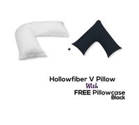 Chilimilii V Pillow With Free V Pillowcase Polycotton Cover Orthopedic Neck & Back Support Hollowfiber Filled Pillow