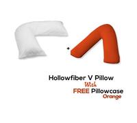 Chilimilii V Pillow With Free V Pillowcase Polycotton Cover Orthopedic Neck & Back Support Hollowfiber Filled Pillow