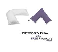 Chilimilii V Pillow With Free V Pillowcase Polycotton Cover Orthopedic Neck & Back Support Hollowfiber Filled Pillow