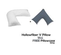 Chilimilii V Pillow With Free V Pillowcase Polycotton Cover Orthopedic Neck & Back Support Hollowfiber Filled Pillow