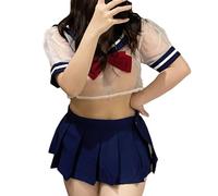 CHILIRIA Schoolgirl Lingerie Outfit Plus Size Anime Japanese Role Playing Lingerie Cosplay School Girl Outfit Sailor Uniform Costume