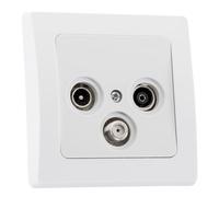 Chilitec Delphi TV Satellite Antenna Socket White | Flush-mounted, TV radio digital, full HD UHD 4K compatible, end box, 1-way frame