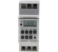 ChiliTec Digital Timer for Top Hat Rail Panel - 230V/16A - Programmable Day/Week - LC Display - White