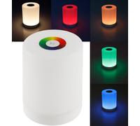 ChiliTec LED Table Lamp Bedside Lamp Touch with Battery - Dimmable Table Lamp with Touch Switch RGB Light Colours Adjustable USB Rechargeable
