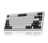 Chilkey ND75 LP Low Profile Aluminum Mechanical Keyboard, 75 Percent Wireless Gaming Keyboard w/Screen, Tri-Mode, Quick Disassembly, RGB Backlit Key Board for Laptop Office PC (White)