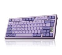Chilkey ND75 LP Low Profile Aluminum Mechanical Keyboard, 75 Percent Wireless Gaming Keyboard w/Screen, Tri-Mode, Quick Disassembly, RGB Backlit Keyboard for Laptop Office PC (Purple)