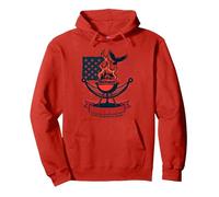 Chill, barbecue, fulfill the American dream Pullover Hoodie, Adult Unisex, Red, M