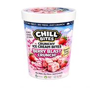 Chill Bites Crunchy Non-Melt Ice Cream Bites, Berry Blast Crunch, 50g | Coconut-Based, Vegan Snack
