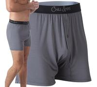 Chill Boys Viscose from Bamboo Boxers for Men - Cool Comfortable, Soft Breathable Men's Underwear - Boxer Shorts, Grey, XL