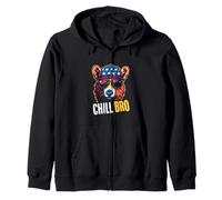 CHILL BRO Bear Zip Hoodie
