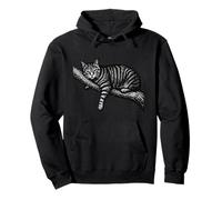 Chill Cat Aesthetic, Peaceful Nature Vibes Cute Lazy Kitten Pullover Hoodie
