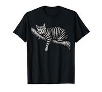 Chill Cat Aesthetic, Peaceful Nature Vibes Cute Lazy Kitten T-Shirt