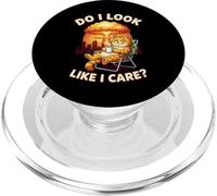 Chill Cat Do I Look Like I Care Funny Design for Cat Lovers PopSockets PopGrip for MagSafe