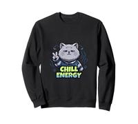 Chill Cat Relax Mood Cute Cartoon Animal Design Sweatshirt