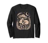 Chill cottagecore Capybara Enjoying the Magical Night Sky Long Sleeve T-Shirt