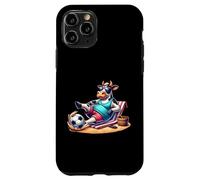 Chill Cow On Beach With Soccer Ball Summer Vibes Case for iPhone 11 Pro