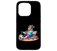 Chill Cow On Beach With Soccer Ball Summer Vibes Case for iPhone 15 Pro