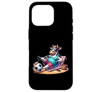 Chill Cow On Beach With Soccer Ball Summer Vibes Case for iPhone 16 Pro