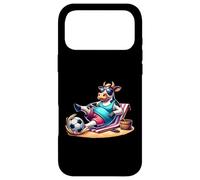 Chill Cow On Beach With Soccer Ball Summer Vibes Case for iPhone 17 Pro Max