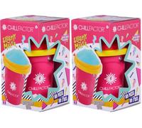 Chill Factor Color Shock Slushy Maker Perfectly Pink - Reusable Slushy Maker Cup, Homemade Slushies, Squeeze Cup Slushy Maker Kitchen Toy (Pack of 2)