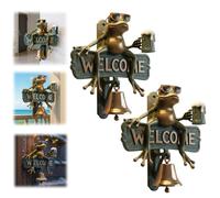 Chill Frog Welcome Doorbell,Fun Beer-Drinking Frog with Sunglasses Wall Bell,Stylish and Inviting Hand-Painted Resin Outdoor Decorative Door Bell for Porch,Garden Gate or Entryway