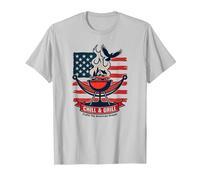 Chill, Grill, Fulfill The American Dream T-Shirt, Men, Silver, XL