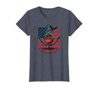 Chill, Grill, Fulfill The American Dream T-Shirt, Women, Heather Blue, 3XL