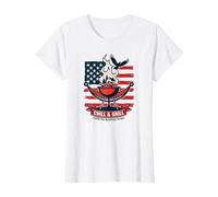 Chill, Grill, Fulfill The American Dream T-Shirt, Women, White, M