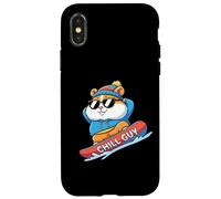Chill Guy Snowboard Hamster Cool Snow Rider Case for iPhone X/XS