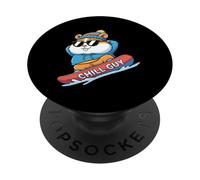 Chill Guy Snowboard Hamster Cool Snow Rider PopSockets Adhesive PopGrip
