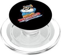 Chill Guy Snowboard Hamster Cool Snow Rider PopSockets PopGrip for MagSafe