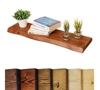 Chill House Live Edge Rustic Floating Shelf 6x2 inches, 120cm long - Teak Finish Reclaimed Wood Floating Shelves for Wall Decor, Rustic Wooden Shelves for Bedroom, Living Room, Kitchen, or Bathroom