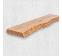 Chill House Ltd Live Edge Rustic Floating Shelf Made From Solid Wood, Chunky Old Slab Dark Oak 6X2 Wax - Teak 100 Cm