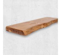 Chill House Ltd Live Edge Rustic Floating Shelf Made From Solid Wood, Chunky Old Slab Dark Oak - Antique Pine 160 Cm