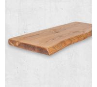 Chill House Ltd Live Edge Rustic Floating Shelf Made From Solid Wood, Chunky Old Slab Dark Oak - Antique Pine 160 Cm