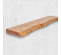Chill House Ltd Live Edge Rustic Floating Shelf Made From Solid Wood, Industrial Chunky Old Slab - Tudor Oak 70 Cm