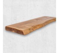 Chill House Ltd Live Edge Rustic Floating Shelf Made From Solid Wood, Industrial Chunky Old Slab - Tudor Oak 140 Cm