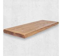 Chill House Ltd Rustic Floating Shelf Solid Wood Chunky Handmade With Brackets 12X1.5, Tudor Oak - Teak 100 Cm