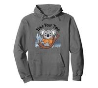 Chill Koala Resting in Hoodie Among Forest Pines Pullover Hoodie
