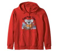 Chill Koala Resting in Hoodie Among Forest Pines Zip Hoodie