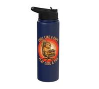 Chill Like A Capy Play Like A Pro Funny Capybara Gaming Stainless Steel Insulated Water Bottle