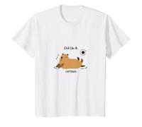 Chill Like A Capybara: Relaxed Animal Lover's Mantra T-Shirt, Kids, White, 2 Years