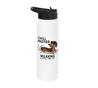 Chill Master Relaxing is A Full-Time Job - Funny Dachshund Stainless Steel Insulated Water Bottle