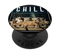 Chill Meme Animals Funny Lazy Sofa Party Pun PopSockets Adhesive PopGrip