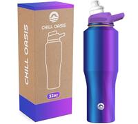 Chill Oasis Water Bottle | Compatible With Popular Flavor Cartridges | BPA Free, Leak Proof, Double-Walled Vacuum Insulated Stainless Steel, and Dishwasher Safe | Cold for 24 Hours