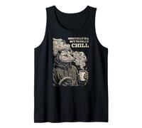 Chill Opossum Coffee Vapor Street Art Relax Vibe Graphic Tank Top