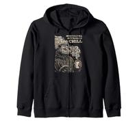 Chill Opossum Coffee Vapor Street Art Relax Vibe Graphic Zip Hoodie